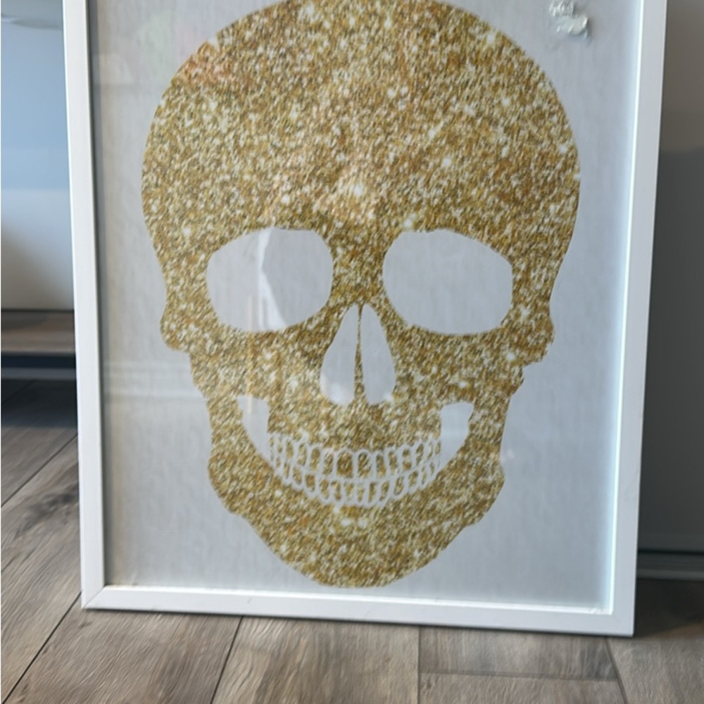 Gold Skull Wall Art Print - Home Wall Decor
